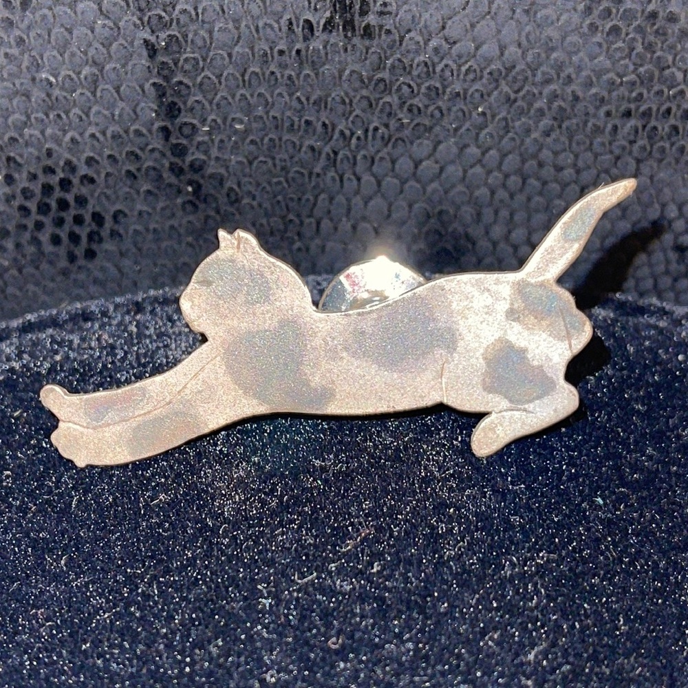 Vintage Silver, Silvertone Cat, Kitty Pin